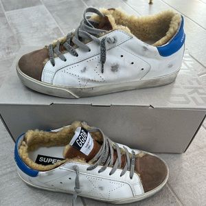 Size 38 Golden Goose Super Star with shearling